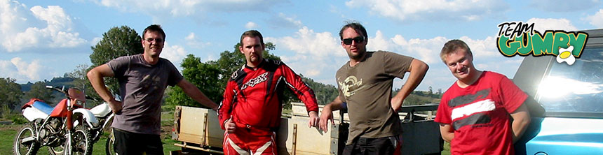 Photo of members of Chookchasers at Motocross Mountain in 2009.