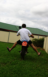Tent in the early days, learning how to balance.